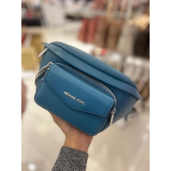 Michael Kors Maisie 2-in-1 Sling WaistPack Large Fanny bag Crossbody Teal - Picture 2 of 12